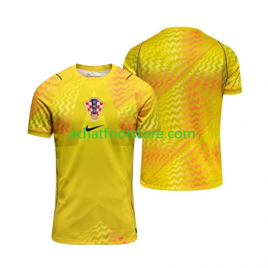 Maillot Croatie Gardien Domicile Tenue pour Homme Coupe du Monde 2026 Manche Courte