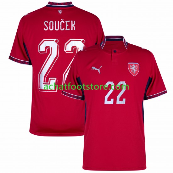 Maillot Tchéquie Soucek 22 Domicile Tenue pour Homme Coupe du Monde 2026 Manche Courte
