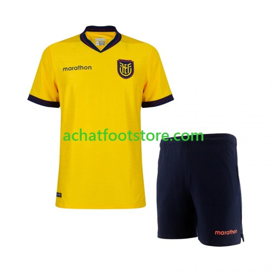Maillot Ecuador Domicile Tenue pour Enfant Coupe du Monde 2026 Manche Courte