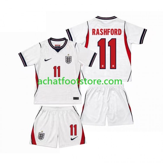 Maillot Angleterre Marcus Rashford 11 Domicile Tenue pour Enfant Coupe du Monde 2026 Manche Courte