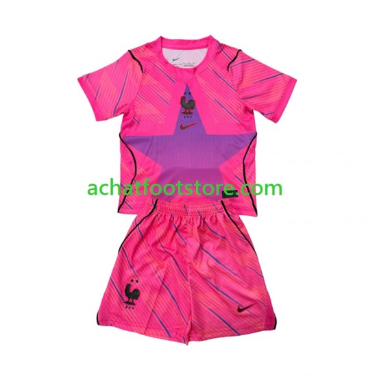 Maillot France Gardien Extérieur Tenue pour Enfant Coupe du Monde 2026 Manche Courte