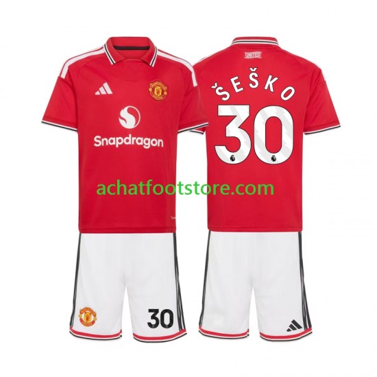 Maillot Manchester United Benjamin Sesko 30 Domicile Tenue pour Enfant 2026-2027 Manche Courte