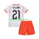 Maillot Pays-Bas Frenkie de Jong 21 Extérieur Tenue pour Enfant Coupe du Monde 2026 Manche Courte