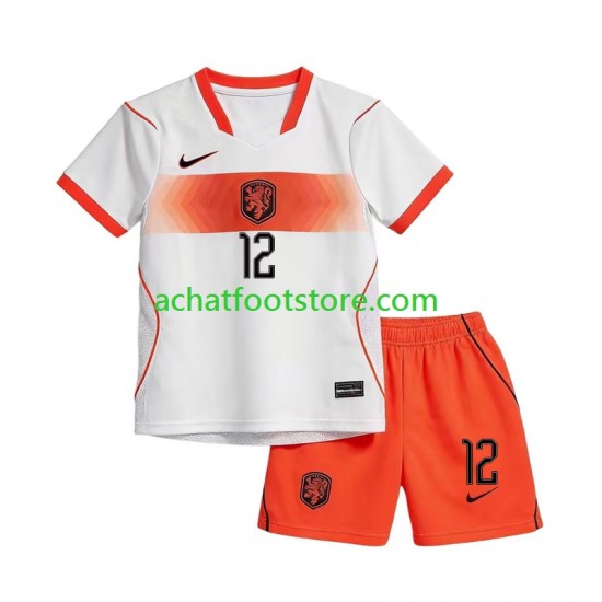 Maillot Pays-Bas Jeremie Frimpong 12 Extérieur Tenue pour Enfant Coupe du Monde 2026 Manche Courte