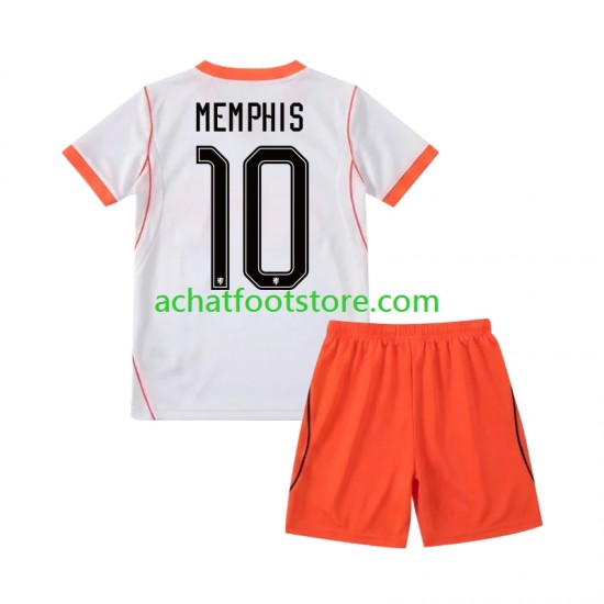 Maillot Pays-Bas Memphis Depay 10 Extérieur Tenue pour Enfant Coupe du Monde 2026 Manche Courte