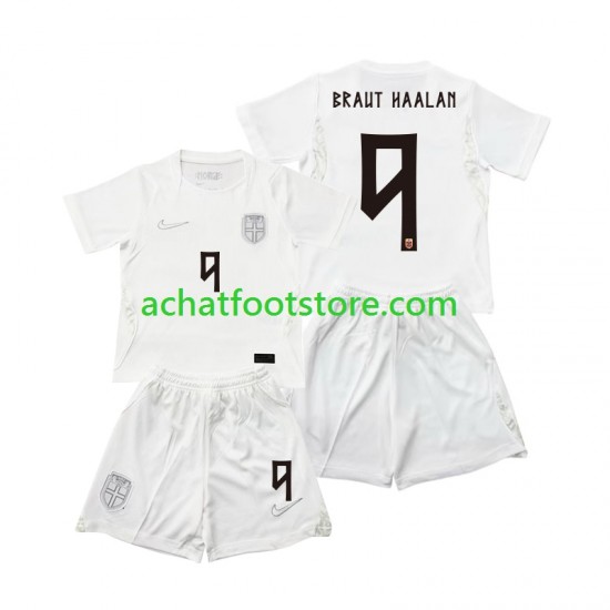 Maillot Norvège Braut Haaland 9 3ème Tenue pour Enfant Coupe du Monde 2026 Manche Courte