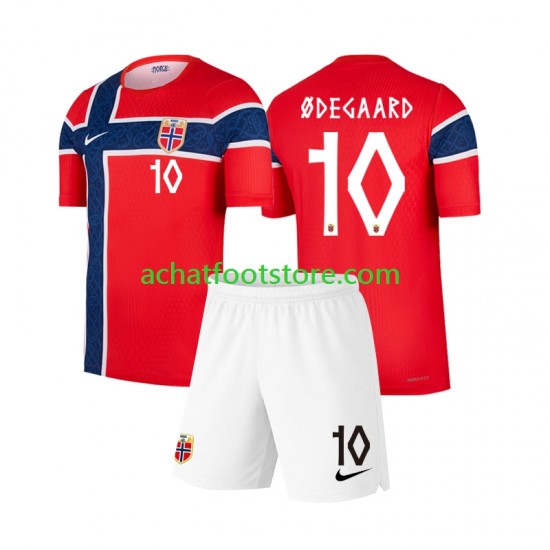 Maillot Norvège Martin Odegaard 10 Domicile Tenue pour Enfant Coupe du Monde 2026 Manche Courte