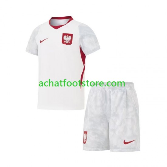Maillot Pologne Domicile Tenue pour Enfant Coupe du Monde 2026 Manche Courte