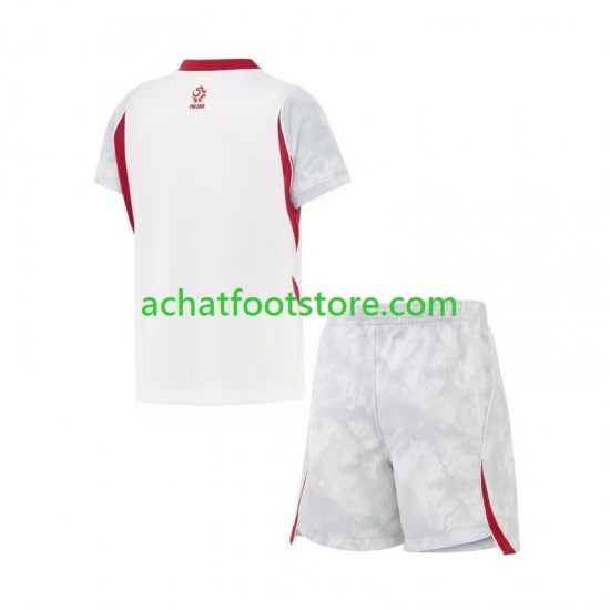 Maillot Pologne Domicile Tenue pour Enfant Coupe du Monde 2026 Manche Courte