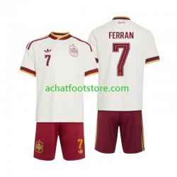 Maillot Espagne Ferran Torres 7 Extérieur Tenue pour Enfant Coupe du Monde 2026 Manche Courte