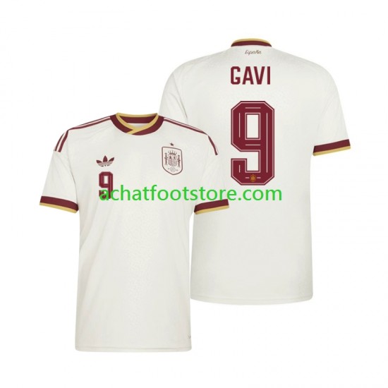 Maillot Espagne Gavi 9 Extérieur Tenue pour Homme Coupe du Monde 2026 Manche Courte