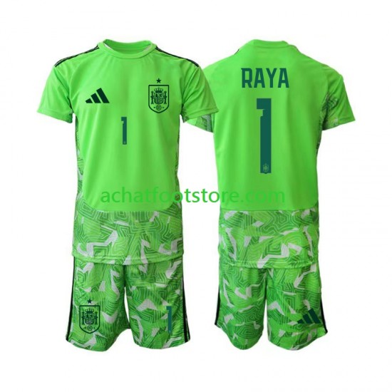 Maillot Espagne David Raya 1 6th Green color Gardien pour Enfant Coupe du Monde 2026 Manche Courte