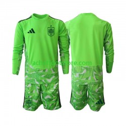 Maillot Espagne 6th Green color Gardien pour Enfant Coupe du Monde 2026 Manche Longue