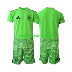Maillot Espagne 6th Green color Gardien pour Enfant Coupe du Monde 2026 Manche Courte
