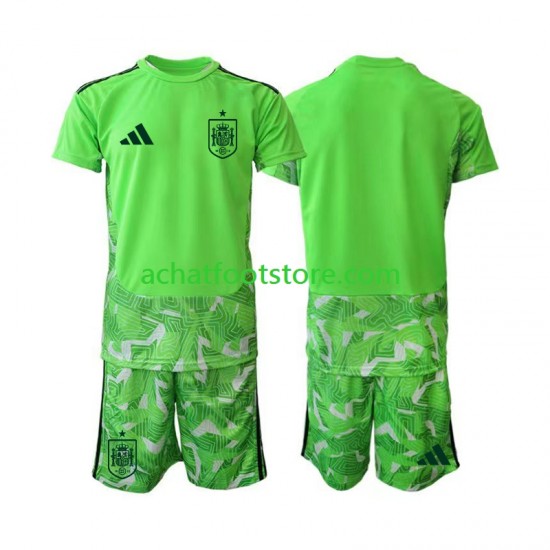 Maillot Espagne 6th Green color Gardien pour Enfant Coupe du Monde 2026 Manche Courte