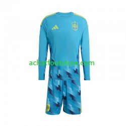 Maillot Espagne Gardien Domicile Tenue pour Enfant Coupe du Monde 2026 Manche Longue