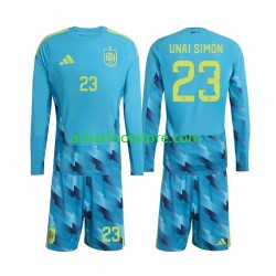Maillot Espagne Unai Simon 23 Gardien Domicile Tenue pour Enfant Coupe du Monde 2026 Manche Longue