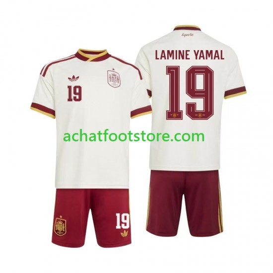 Maillot Espagne Lamine Yamal 19 Extérieur Tenue pour Enfant Coupe du Monde 2026 Manche Courte