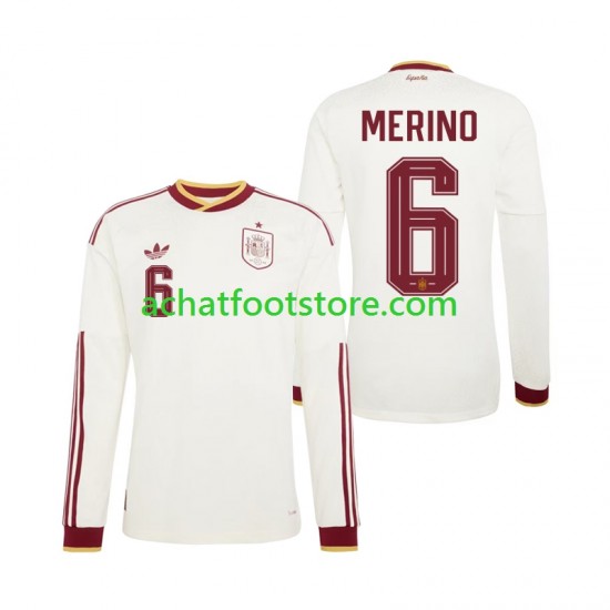Maillot Espagne Mikel Merino 6 Extérieur Tenue pour Homme Coupe du Monde 2026 Manche Longue