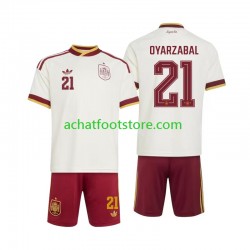 Maillot Espagne Mikel Oyarzabal 21 Extérieur Tenue pour Enfant Coupe du Monde 2026 Manche Courte