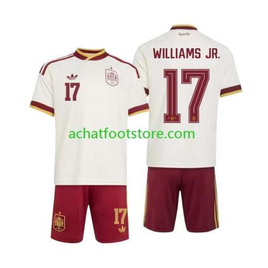 Maillot Espagne Nico Williams 17 Extérieur Tenue pour Enfant Coupe du Monde 2026 Manche Courte