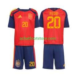 Maillot Espagne Pedri 20 Domicile Tenue pour Enfant Coupe du Monde 2026 Manche Courte