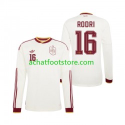 Maillot Espagne Rodri 16 Extérieur Tenue pour Homme Coupe du Monde 2026 Manche Longue