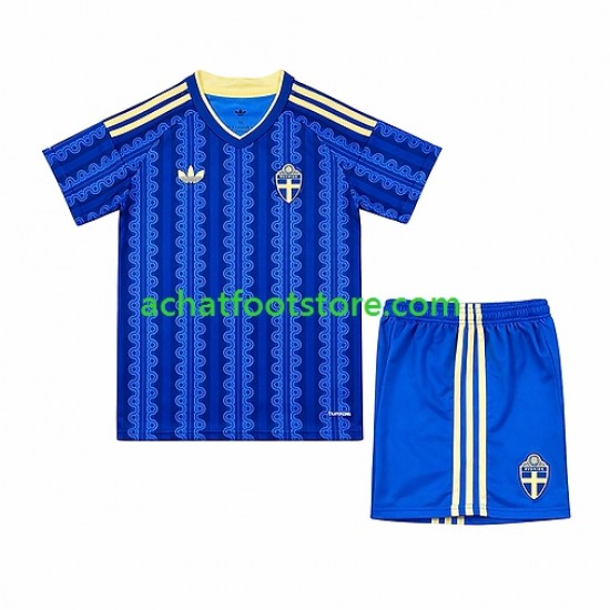 Maillot Suède Extérieur Tenue pour Enfant Coupe du Monde 2026 Manche Courte