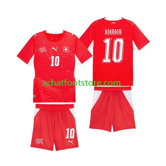 Maillot Suisse Granit Xhaka 10 Domicile Tenue pour Enfant Coupe du Monde 2026 Manche Courte