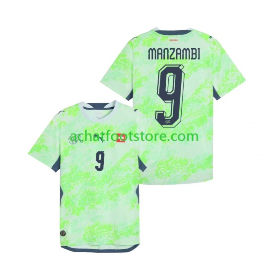 Maillot Suisse Johan Manzambi 9 Extérieur Tenue pour Homme Coupe du Monde 2026 Manche Courte