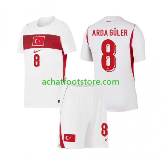 Maillot Turquie Arda Guler 8 Extérieur Tenue pour Enfant Coupe du Monde 2026 Manche Courte