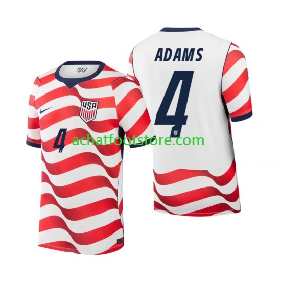 Maillot États-Unis Tyler Adams 4 Domicile Tenue pour Homme Coupe du Monde 2026 Manche Courte