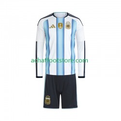 Maillot Argentine Domicile Tenue pour Enfant Coupe du Monde 2026 Manche Longue