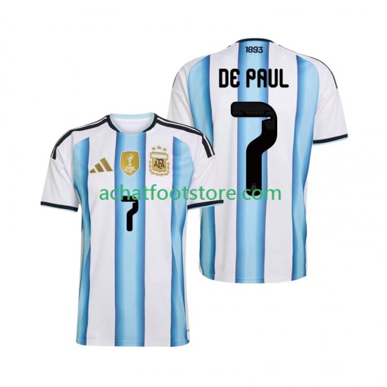 Maillot Argentine Rodrigo De Paul 7 Domicile Tenue pour Homme Coupe du Monde 2026 Manche Courte