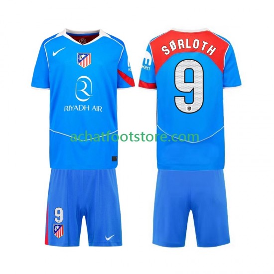 Maillot Atlético Madrid Alexander Sorloth 9 3ème Tenue pour Enfant 2025-2026 Manche Courte