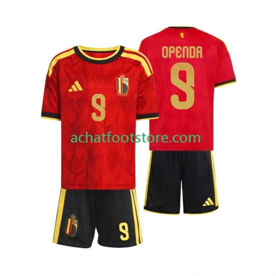 Maillot Belgique Openda 9 Domicile Tenue pour Enfant Coupe du Monde 2026 Manche Courte