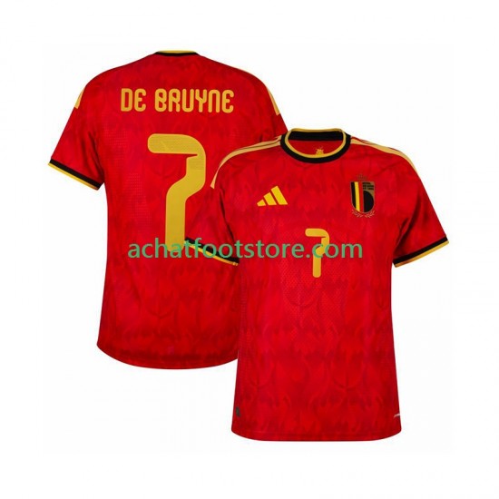 Maillot Belgique de bruyne 7 Domicile Tenue pour Homme Coupe du Monde 2026 Manche Courte