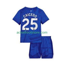 Maillot Chelsea Moises Caicedo 25 Domicile Tenue pour Enfant 2025-2026 Manche Courte