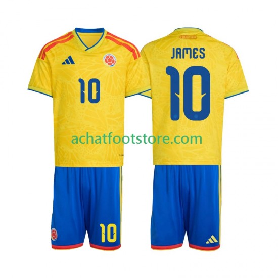 Maillot Colombie James Rodriguez 10 Domicile Tenue pour Enfant Coupe du Monde 2026 Manche Courte