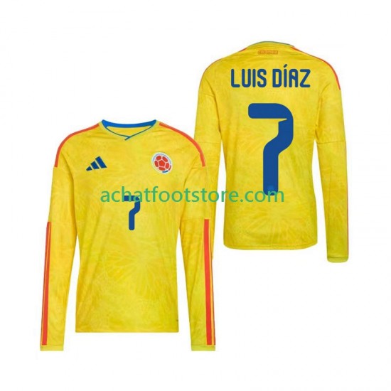 Maillot Colombie Luis Diaz 7 Domicile Tenue pour Homme Coupe du Monde 2026 Manche Longue