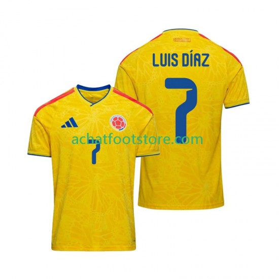 Maillot Colombie Luis Diaz 7 Domicile Tenue pour Homme Coupe du Monde 2026 Manche Courte