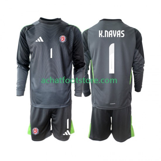Maillot Costa Rica Keylor Navas 1 Gardien Extérieur Tenue pour Enfant 2025 Manche Longue