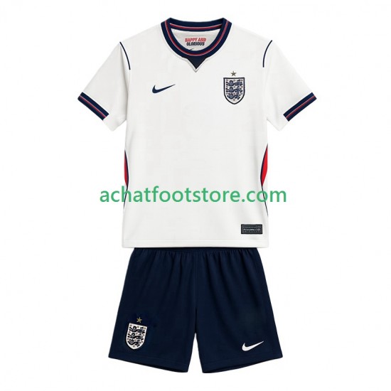 Maillot Angleterre Domicile Tenue pour Enfant Coupe du Monde 2026 Manche Courte
