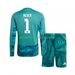 Maillot Allemagne Manuel Neuer 1 Gardien Domicile Tenue pour Enfant Coupe du Monde 2026 Manche Longue