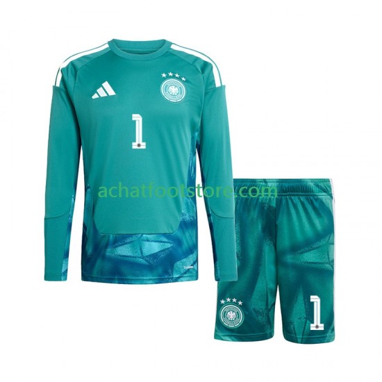 Maillot Allemagne Manuel Neuer 1 Gardien Domicile Tenue pour Enfant Coupe du Monde 2026 Manche Longue