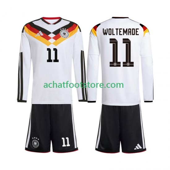 Maillot Allemagne Woltemade 11 Domicile Tenue pour Enfant Coupe du Monde 2026 Manche Longue
