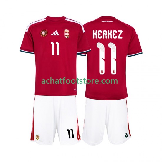 Maillot Hongrie Kerkez 11 Domicile Tenue pour Enfant Coupe du Monde 2026 Manche Courte