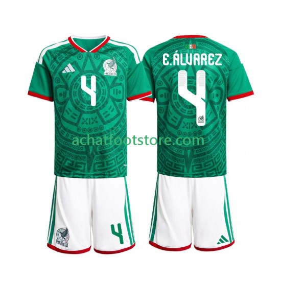 Maillot Mexique Edson Alvarez 4 Domicile Tenue pour Enfant Coupe du Monde 2026 Manche Courte