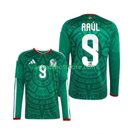 Maillot Mexique Raul Jimenez 9 Domicile Tenue pour Homme Coupe du Monde 2026 Manche Longue