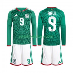Maillot Mexique Raul Jimenez 9 Domicile Tenue pour Enfant Coupe du Monde 2026 Manche Longue